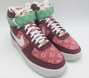 Nike Air Force 1 High '07 LV8 Christmas Sweater DC1620-600 Men's Size 8 WMNS 9.5